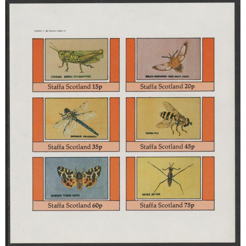 Staffa 1982 INSECTS  imperf set of 6 mnh
