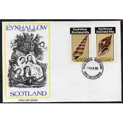Eynhallow 1982  SHELLS  perf set of 2 on first day cover