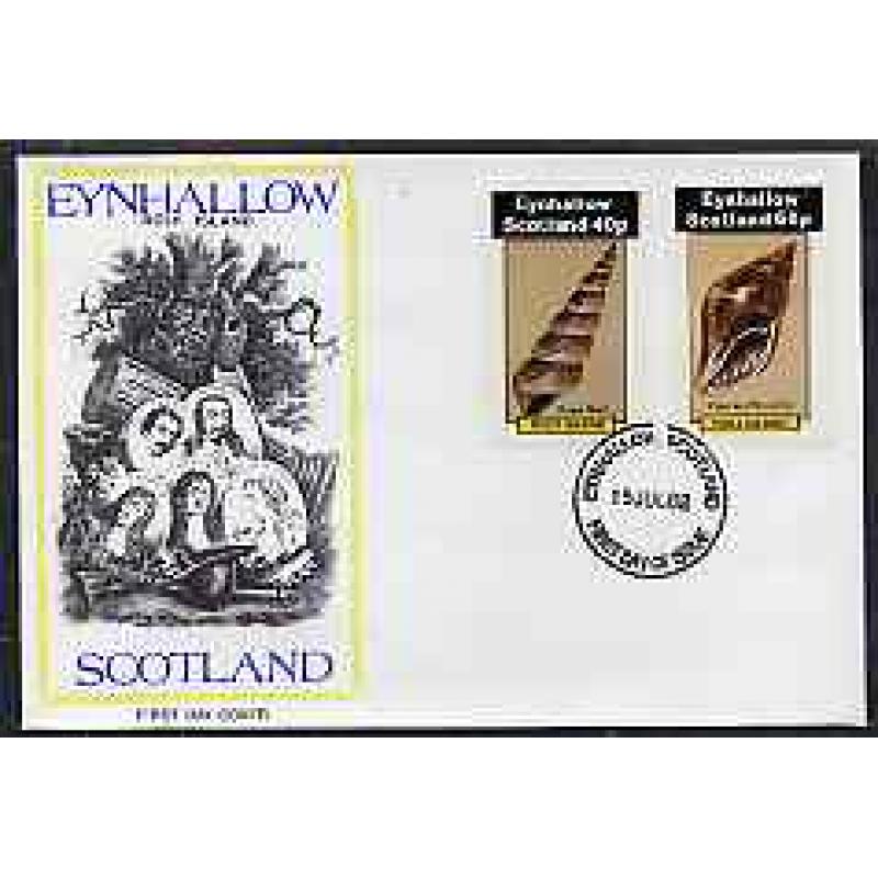 Eynhallow 1982  SHELLS  imperf set of 2 on first day cover