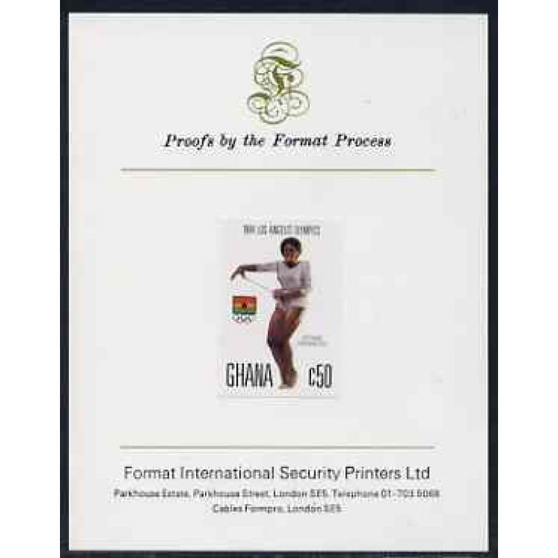 Ghana 1984 OLYMPICS - GYMNASTICS on FORMAT INTERNATIONAL PROOF CARD