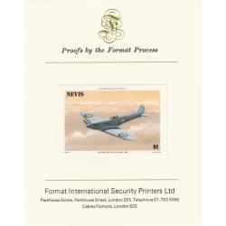 Nevis 1986 SPITFIRE Prototype mperf on FORMAT INTERNATIONAL PROOF CARD