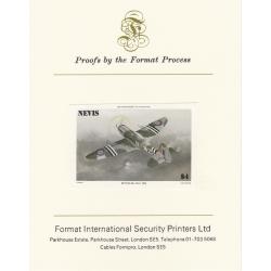 Nevis 1986 SPITFIRE Mark XXIV mperf on FORMAT INTERNATIONAL PROOF CARD