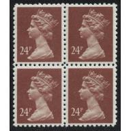 c1993 SGX969 24p Chestnut FORGERY block of 4. Unmounted mint (Ref 23)