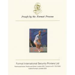 St Vincent Bequia 1988 TENNIS - Anders Jarryd on FORMAT INTERNATIONAL PROOF CARD