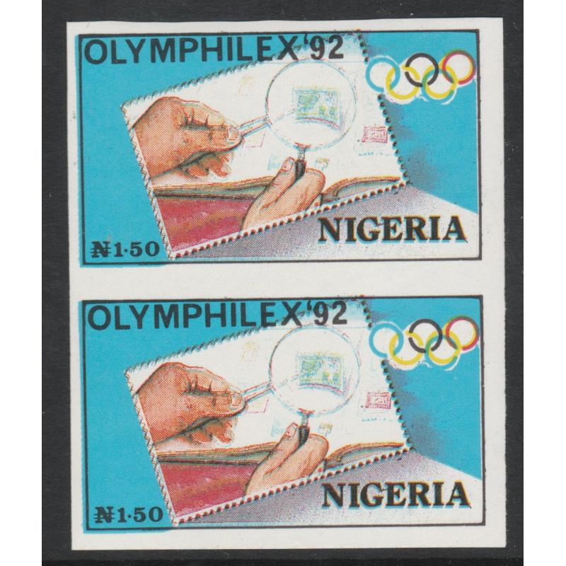 Nigeria 1992 OLYMPHILEX 1n50 IMPERF PAIR mnh
