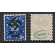 Jersey 1940 SWASTIKA OVERPRINT on KG6 2.5d def - FORGERY mnh