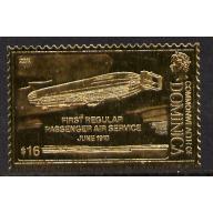 Dominica 1978 HISTORY of AVIATION - ZEPPELIN in gold