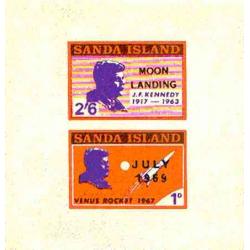 Sanda 1969 KENNEDY m/sheet opt&#039;d MOON LANDING mnh