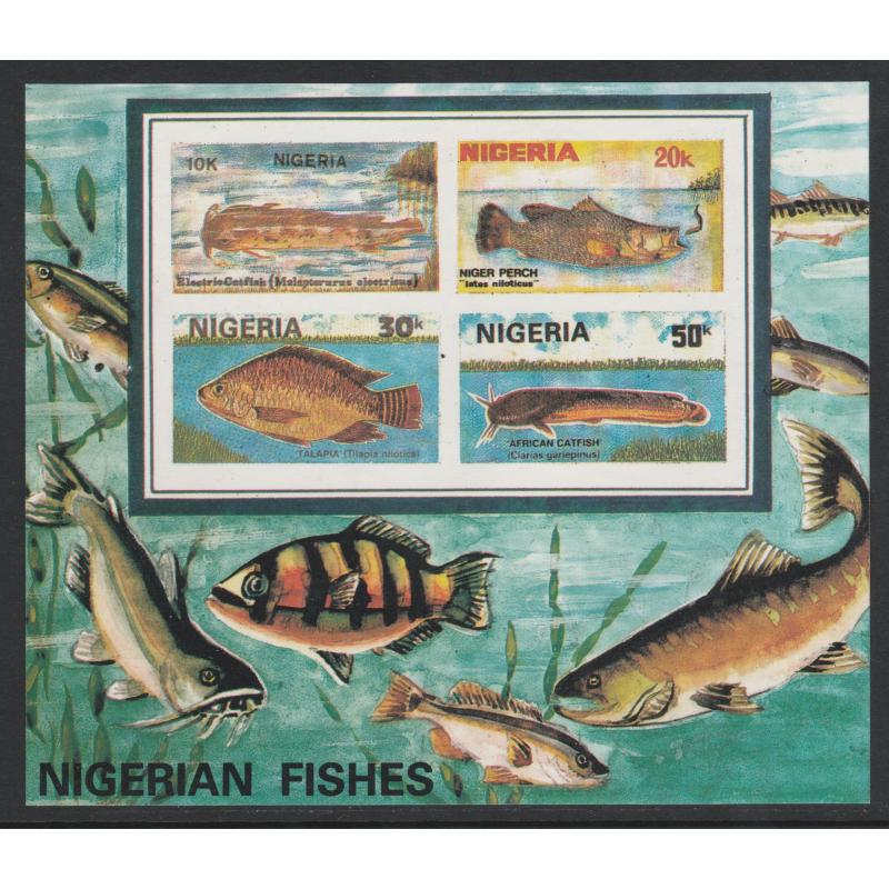 Nigeria 1991 FISHES m/sheet IMPERF mnh
