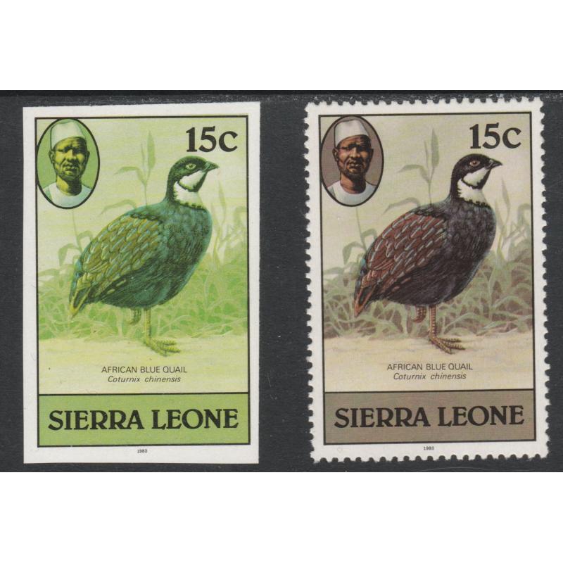 Sierra Leone 1983 BLUE QUAIL with RED OMITTED mnh