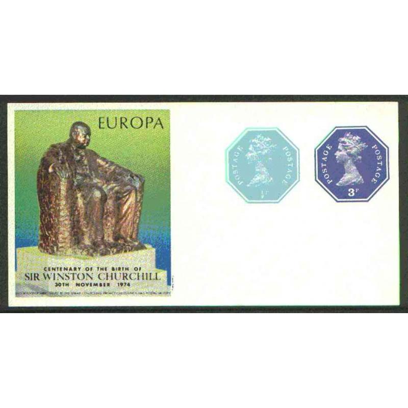 GB 1974 EUROPA  - CHURCHILL sheet with POSTALLY VALID OCTAGONAL STAMS