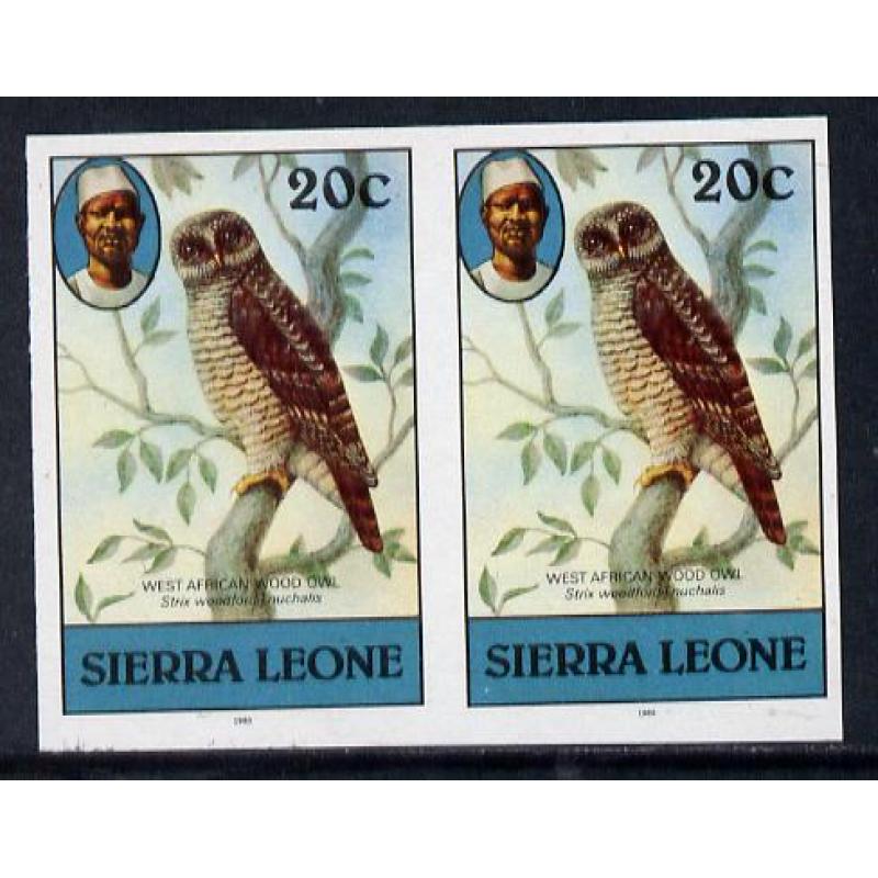 Sierra Leone 1983 WOOD OWL IMPERF PAIR mnh