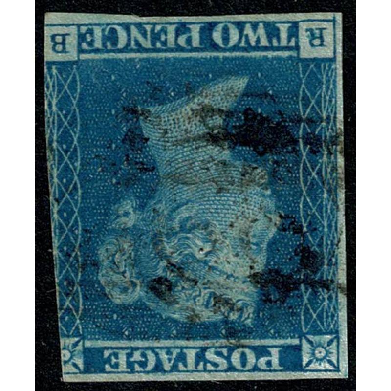 1841 2d Blue WATERMARK  INVERTED. SG 14Wi. Scarce