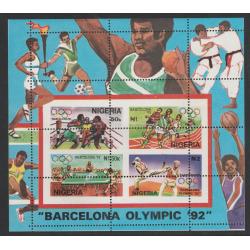 Nigeria 1992 OLYMPICS m/sheet MISPLACED PERFS mnh
