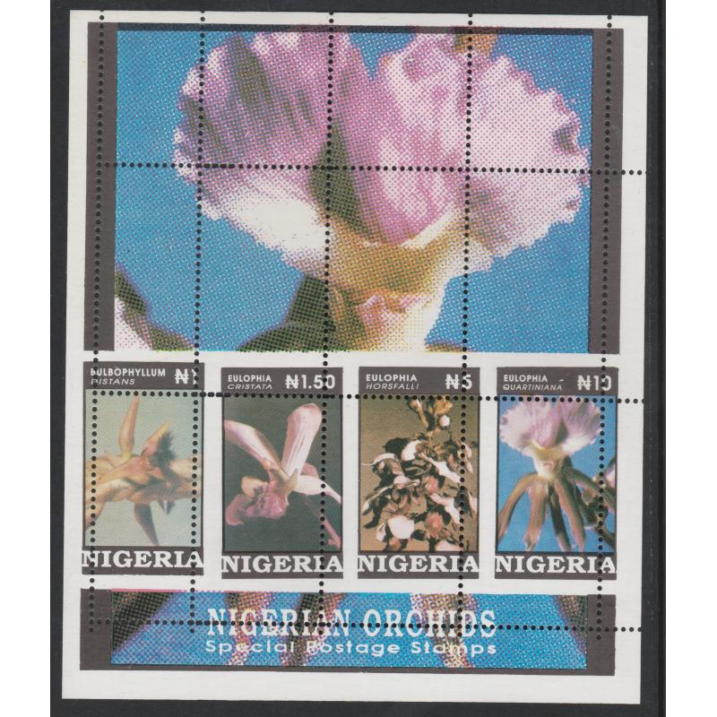 Nigeria 1993  ORCHIDS  m/sheet MIS-PERFORATED mnh
