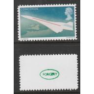 Great Britain 1969 Concorde 4d with violet (value) omitted - Maryland Forgery