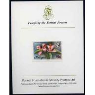 Antigua 1976 ORCHID TREE 6c imperf on FORMAT INTERNATIONAL PROOF CARD