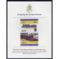Nevis 1985 LOCOMOTIVES on FORMAT INTERNATIONAL PROOF CARD