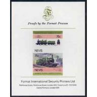 Nevis 1985 LOCOMOTIVES on FORMAT INTERNATIONAL PROOF CARD