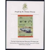 St Lucia 1984 ASTON MARTIN imperf on FORMAT INTERNATIONAL PROOF CARD
