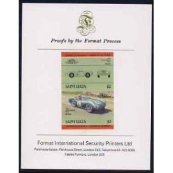 St Lucia 1984 ASTON MARTIN imperf on FORMAT INTERNATIONAL PROOF CARD