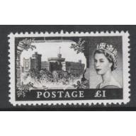 Great Britain 1955 QEII  CASTLE £1 - Maryland Forgery