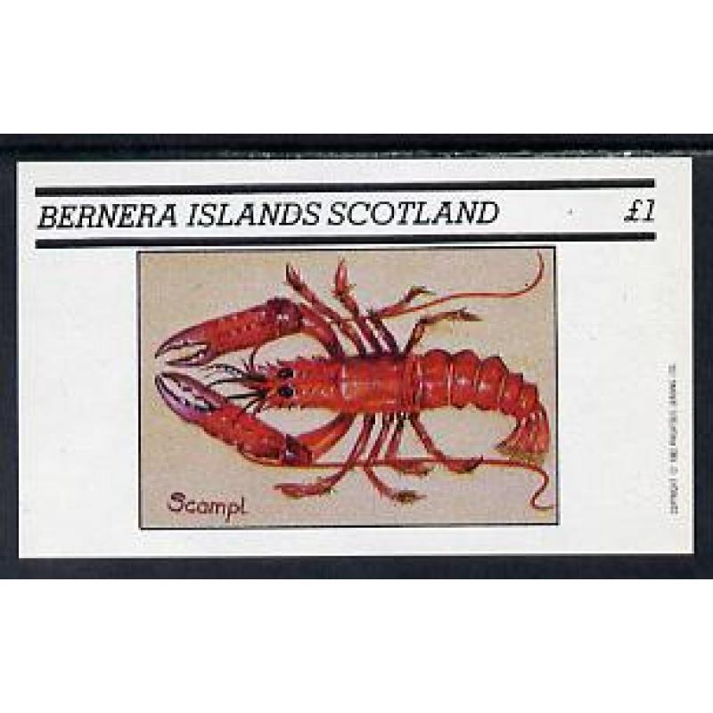 Bernera 1981  SHELL FISH - SCAMPI souvenir sheet mnh
