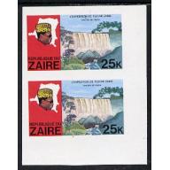 Zaire 1979 RIVER EXN - INZIA FALLS IMPERF PAIR mnh