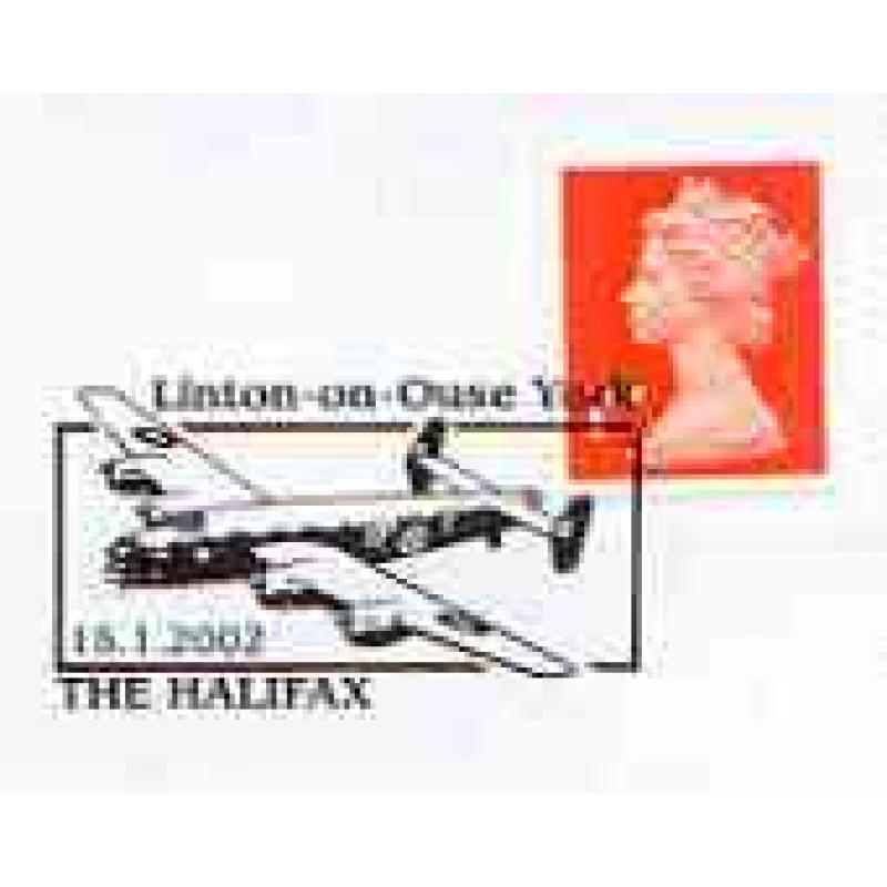 GB Postmark - 2002 cover with special HALIFAX BOMBER cancel