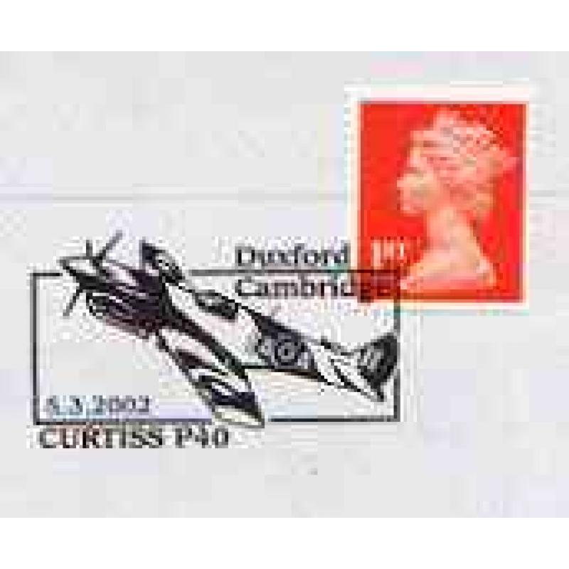 GB Postmark - 2002 cover with special CURTISS P40 cancel
