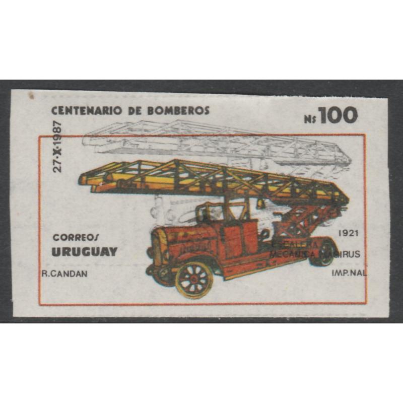 Uruguay 1988 FIRE SERVICE CENTENARY 100p PROOF