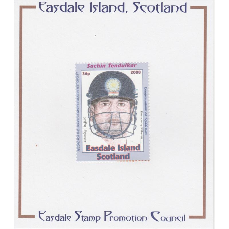 Easdale 2008 sachin tendulkar - CRICKETER  on PUBLICITY PROOF CARD