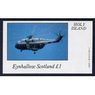 Eynhallow 1982 Helicopters imperf souvenir sheet mnh