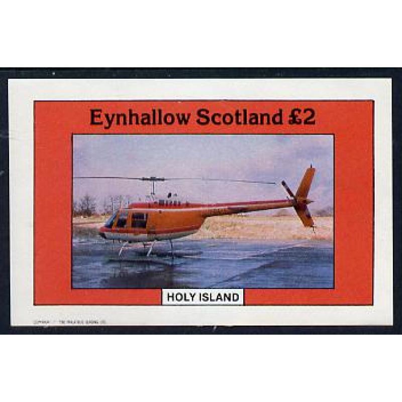 Eynhallow 1982 Helicopters imperf deluxe sheet mnh