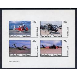Eynhallow 1982 Helicopters imperf set of 4 mnh