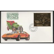 Zambia 1987 CLASSIC CARS in GOLD - COBRA on First Day Cover