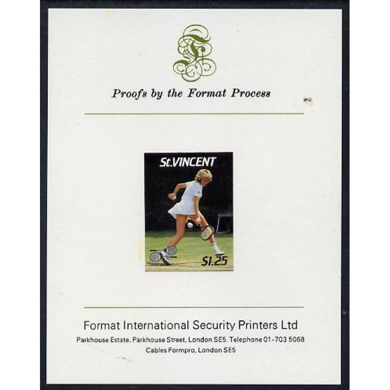 St Vincent 1987 TENNIS - Steffi Graf on FORMAT INTERNATIONAL PROOF CARD