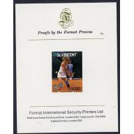 St Vincent 1987 TENNIS - Chris Evert on FORMAT INTERNATIONAL PROOF CARD