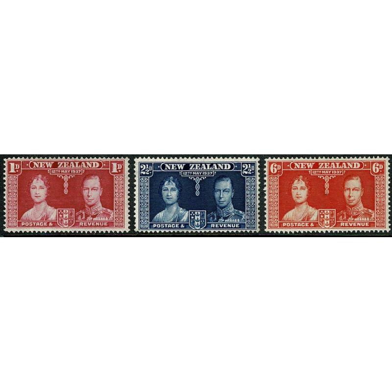 1937 Coronation. Set of 3 values. SG 599-601.