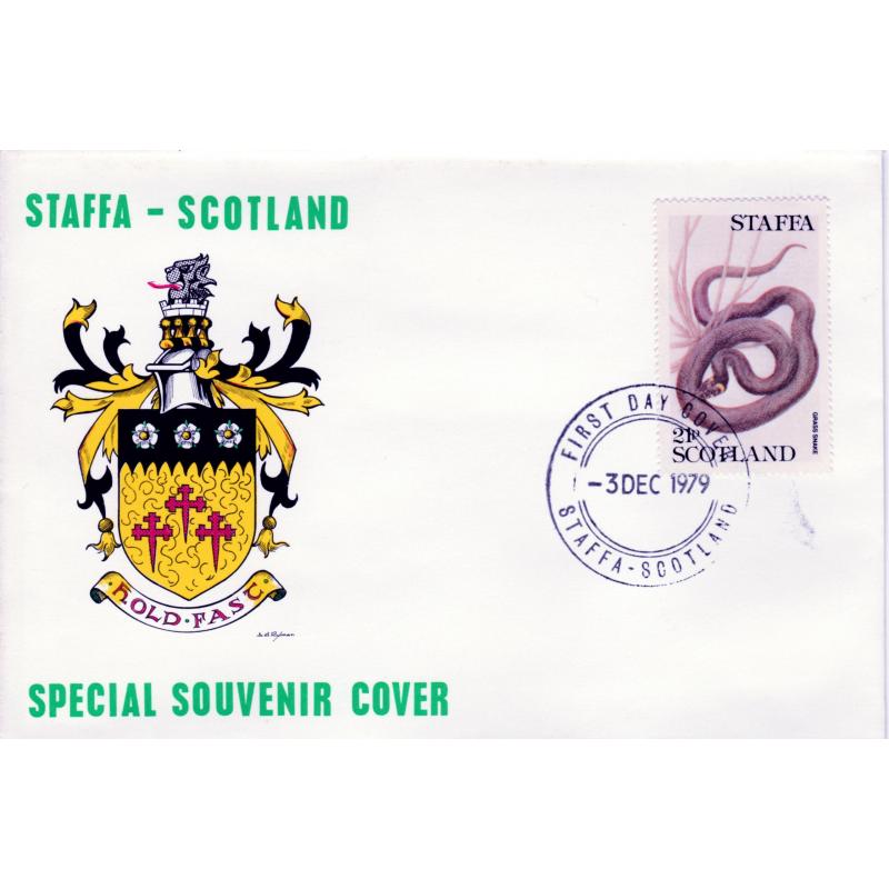 Staffa 1979 GRASS SNAKES on cover with First Day Cancel
