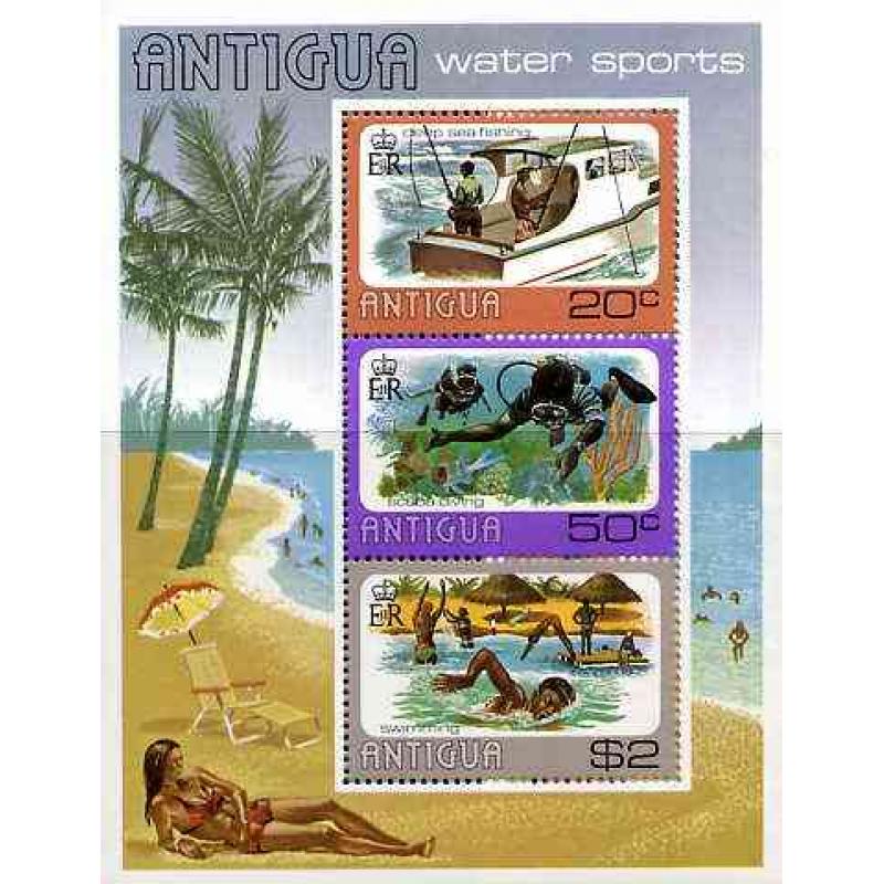 Antigua 1976 WATER SPORTS m/sheet mnh