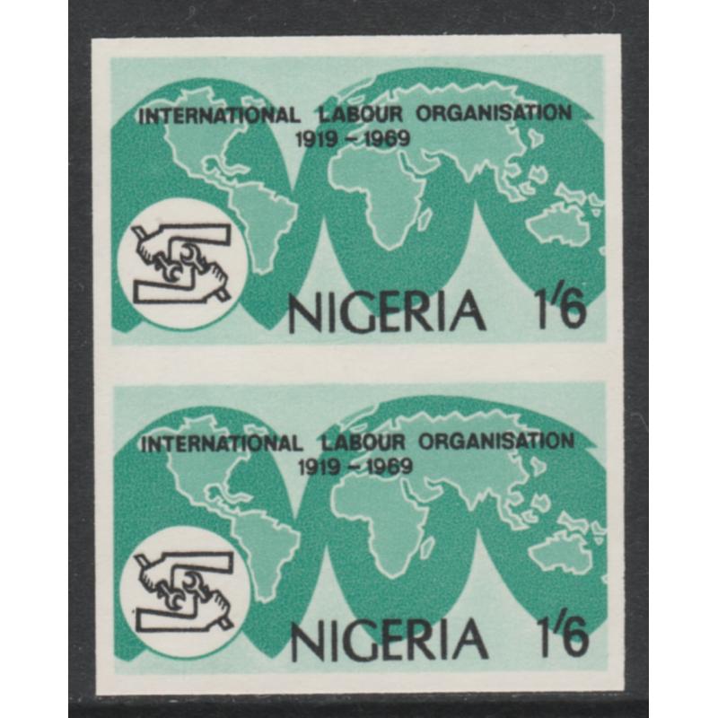 Nigeria 1969  INT LABOUR ORGANIZATION 1s6d  IMPERF PAIR mnh