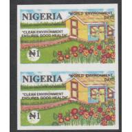 Nigeria 1993 WORLD ENVIRONMENT DAY  1n IMPERF PAIR mnh