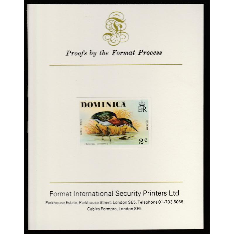 Dominica 1978  GREEN HERON - FORMAT INTERNATIONAL PROOF CARD