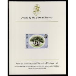 Dominica 1975 SCREW PINE TREE - imperf on FORMAT INTERNATIONAL PROOF CARD