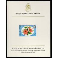 Dominica 1975 HIBISCUS - imperf on FORMAT INTERNATIONAL PROOF CARD