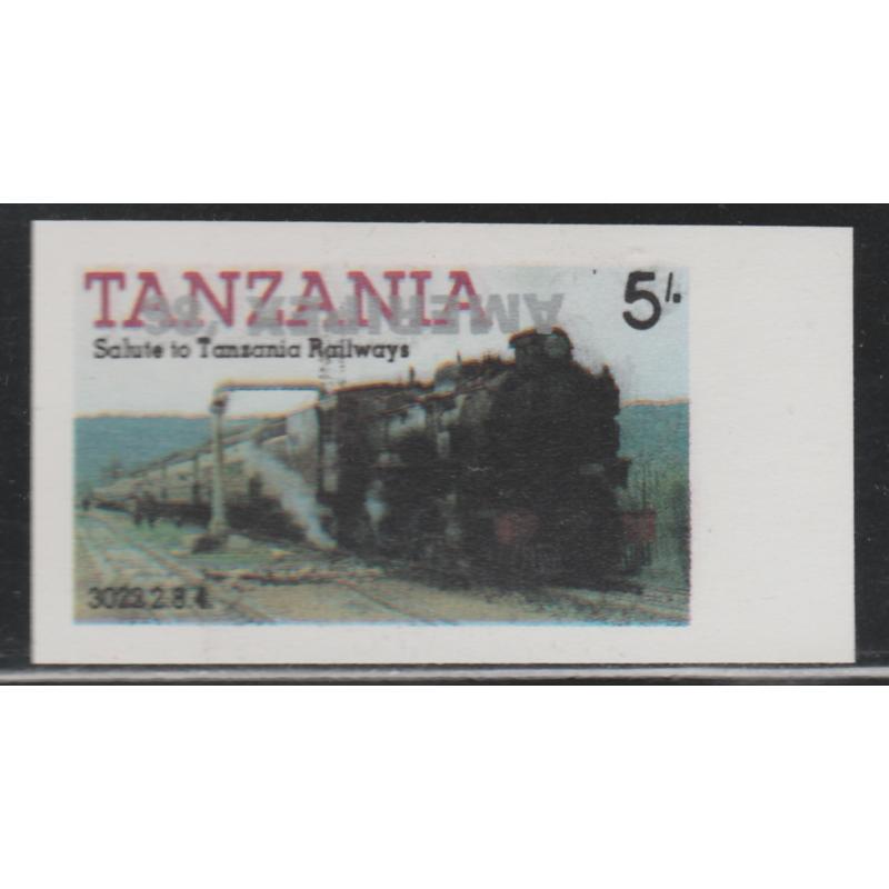 Tanzania 1986 RAILWAYS - AMERIPEX OPT INVERTED mnh