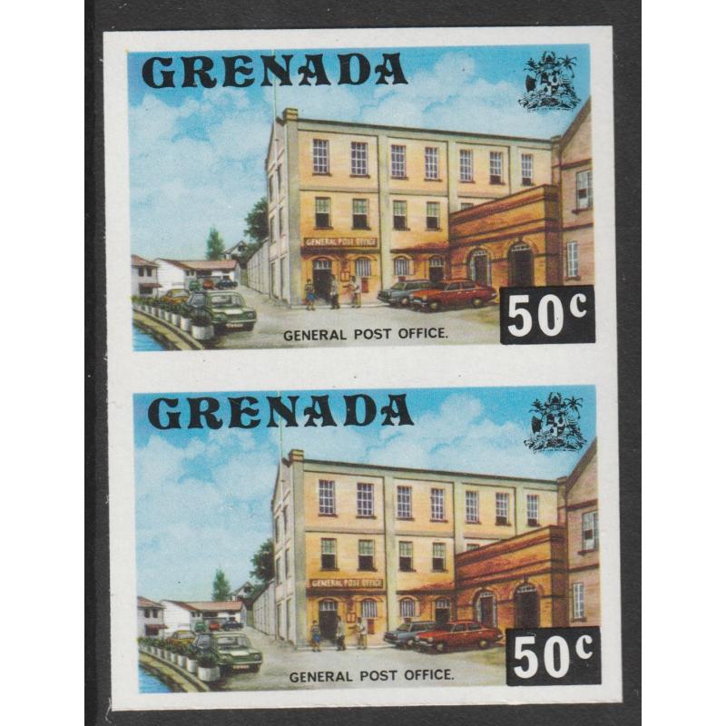 Grenada 1975 - POST OFFICE 50c  IMPERF PAIR mnh