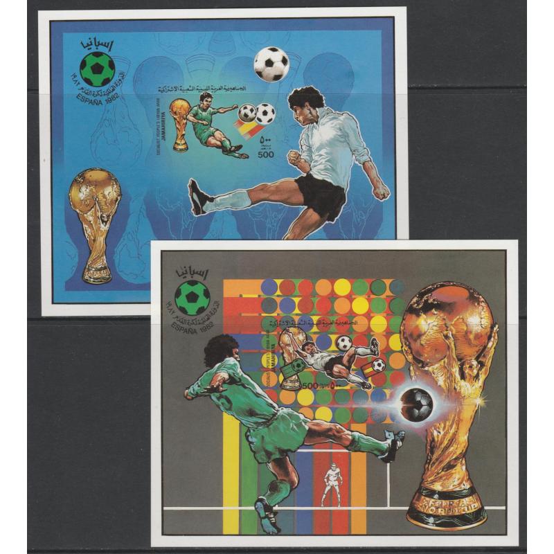Libya 1982 FOOTBALL set of 2 imperf m/sheets mnh