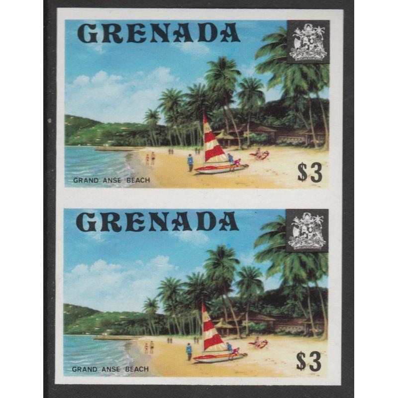 Grenada 1975 - GRAND ANSE BEACH $3  IMPERF PAIR mnh